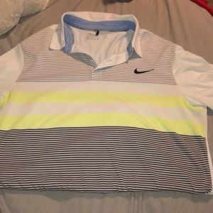 nike striped golf polo